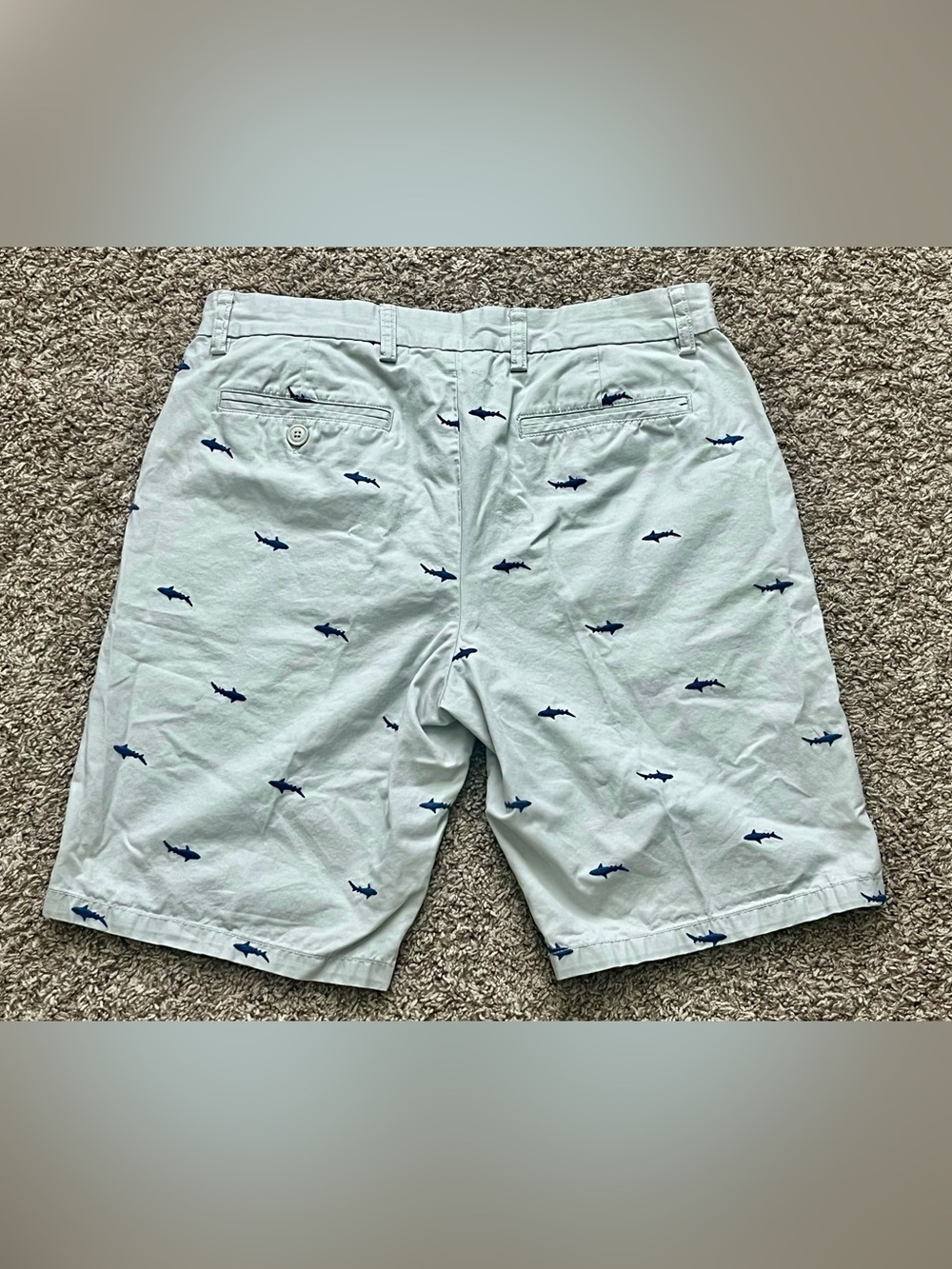 Old Navy Teal/Grey Flat-Front Chino Shorts set, like new - Picture 5 of 15